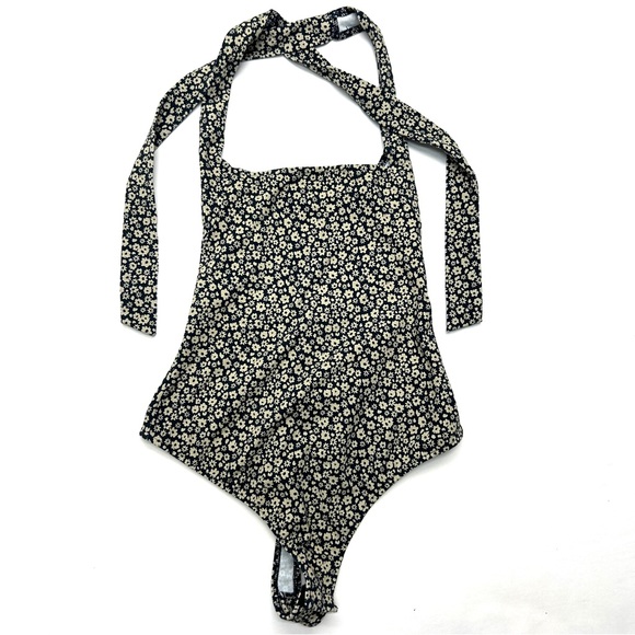 Intimately Free People Talk Back Square Neck Halter Bodysuit Leotard Thing - Picture 3 of 8